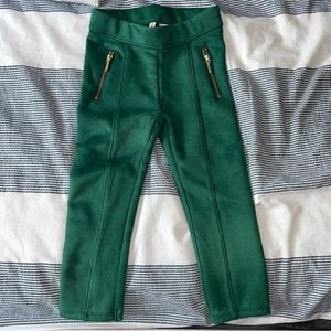 Janie and Jack green velour pants. 2t